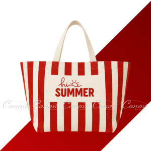 túi vải bố canvas tote hello summer màu đỏ