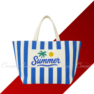 túi vải bố canvas tote hello summer màu xanh dương