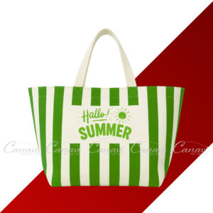 túi vải bố canvas tote hello summer màu xanh lá